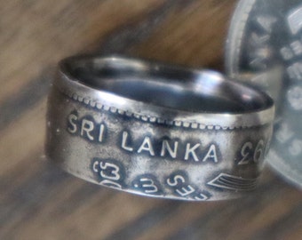 1984-2004 Sri Lanka 2 Rupees Coin Ring | Indian Jewelry, Anniversary Ring, Engagement Ring, Ring for Him, Rings for Her, Wedding (Size 4-15)