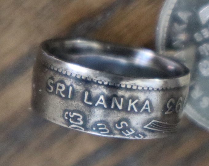 1984-2004 Sri Lanka 2 Rupees Coin Ring | Indian Jewelry, Anniversary Ring, Engagement Ring, Ring for Him, Rings for Her, Wedding (Size 4-15)