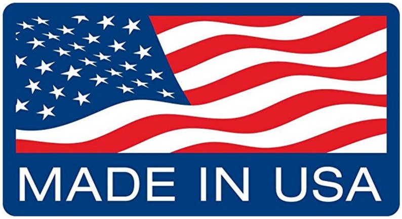 a made in usa sign with an american flag