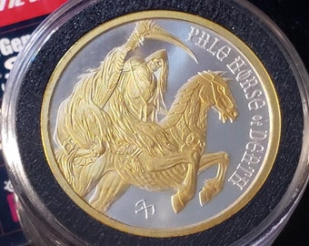 RARE COIN, 1oz .9999 Solid Silver Coin, Pale Horse Of Death Coin from The Four Horseman Of The Apocalypse Series (Precious Metal Options).