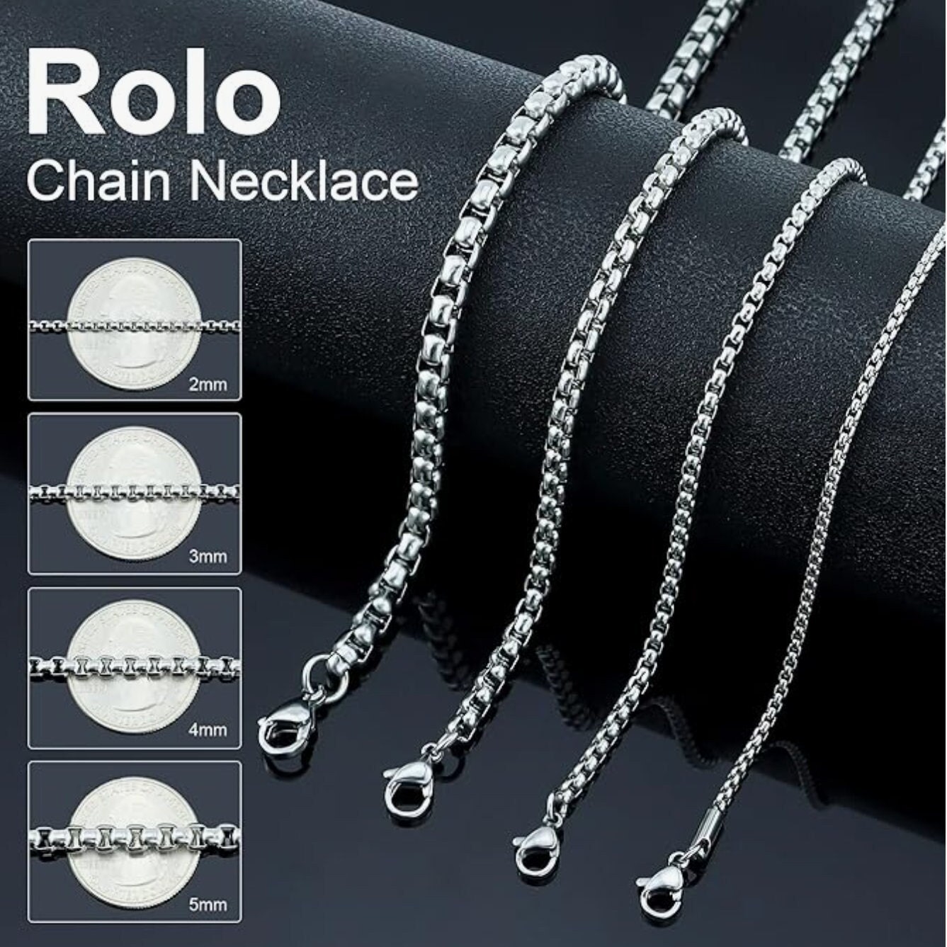 5 Meters/Lot Never Fade Thicken Stainless Steel Necklace Chains Bulk For  DIY Jewelry Findings Making Materials Handmade Supplies