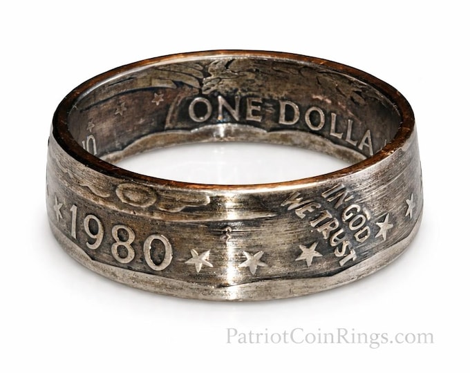 Susan B Anthony Dollar COIN RING | Random Year 1979, 1980, 1981 or 1999 (promise ring, girls ring, ladies ring, antiqued thin coin rings)