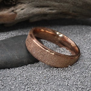 6mm Sandblasted Rose Gold Spinner Men or Women Fashion Band minimalist, engagement, anniversary, promise ring, wedding ring US Sizes 6-15 image 3