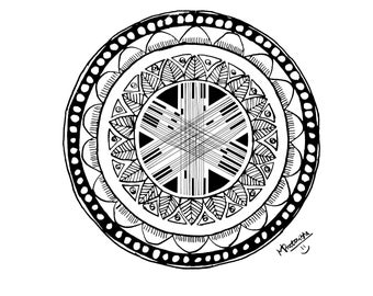 Hand Drawn Soul Mandala Art Puzzle with a Hidden Inspirational Optical Illusion Message/Quote