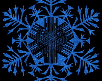 Hand Drawn Snowflake Art Puzzle with a Hidden Inspirational Optical Illusion Christmas Message/Quote