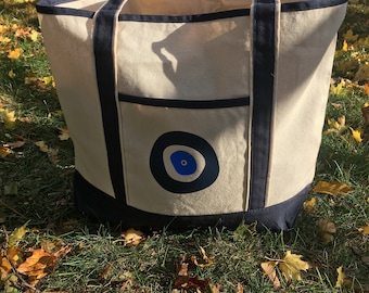 Evil Eye Canvas Tote Bag