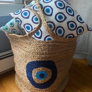 Evil Eye Jute Passport Cover