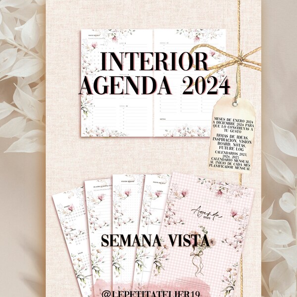 INSIDE THE AGENDA - Semana Vista - 2024 · Weekagenda, planner, bullet journal, jaarplanner, organisatie, maandoverzicht, tracker...