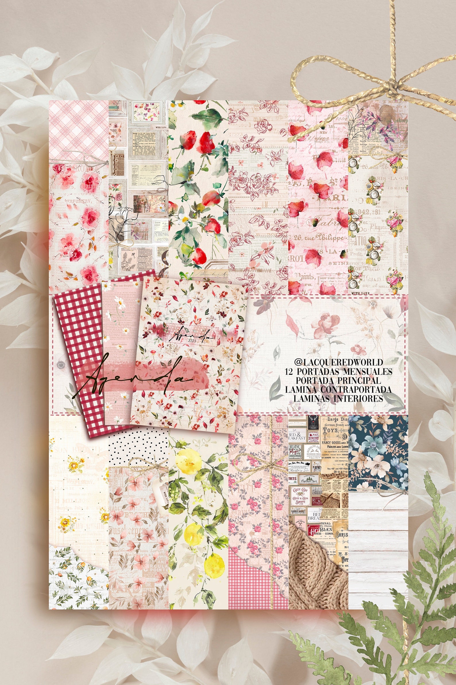 12 PORTADAS y 3 LAMINAS de AGENDA 2023 Agenda semanal Etsy España