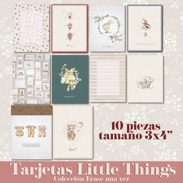 TARJETAS Little Things - Nursery -Scrapbooking, cardmaking, manualidades infantiles adultos - Diseños infantiles, Montessori,Homeschooling