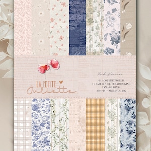 Colección La Petite Juliette BASICOS | Papeles decorados para imprimir para scrapbooking, tarjeteria, project Life,manualidades, card making