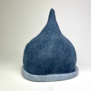 Sauna hats blue & purple handfelted pure wool Dark blue