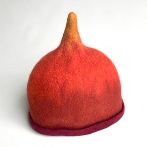 Sauna hats warm colors handfelted pure wool Warm red