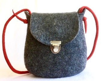 Felted bag with flap