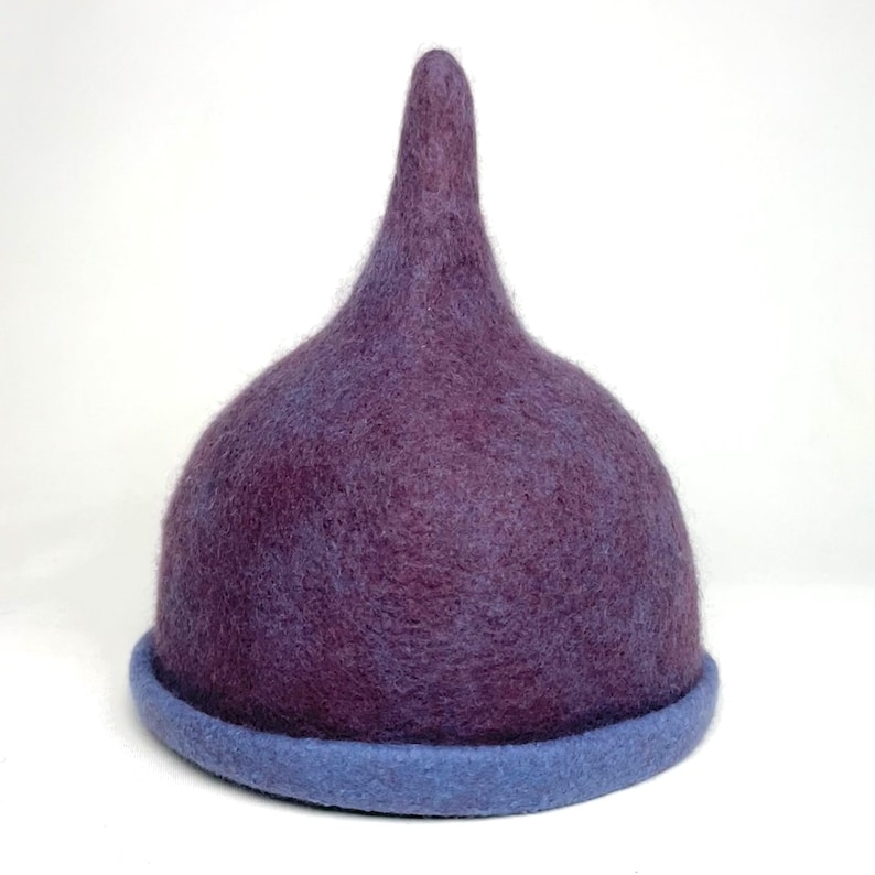 Sauna hats blue & purple handfelted pure wool Purple-blue