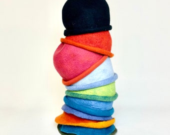 Felted roll brim hat - pure wool