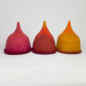 Sauna hats warm colors handfelted pure wool image 1