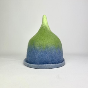 Sauna hats green colors handfelted pure wool Blue-green