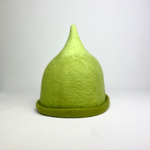 Sauna hats green colors handfelted pure wool Bright green