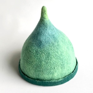 Sauna hats green colors handfelted pure wool Mint