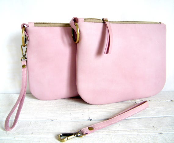 small pink clutch bag