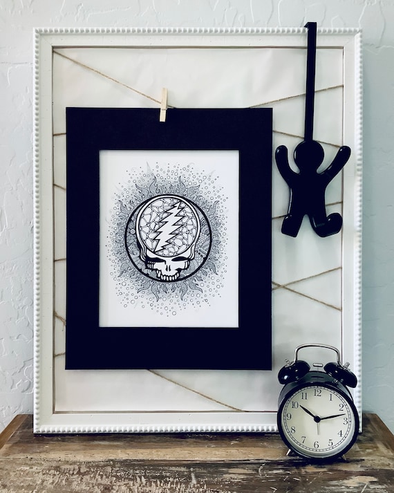 Grateful Dead Steal Your Face Zentangle Art Drawings Pen Etsy