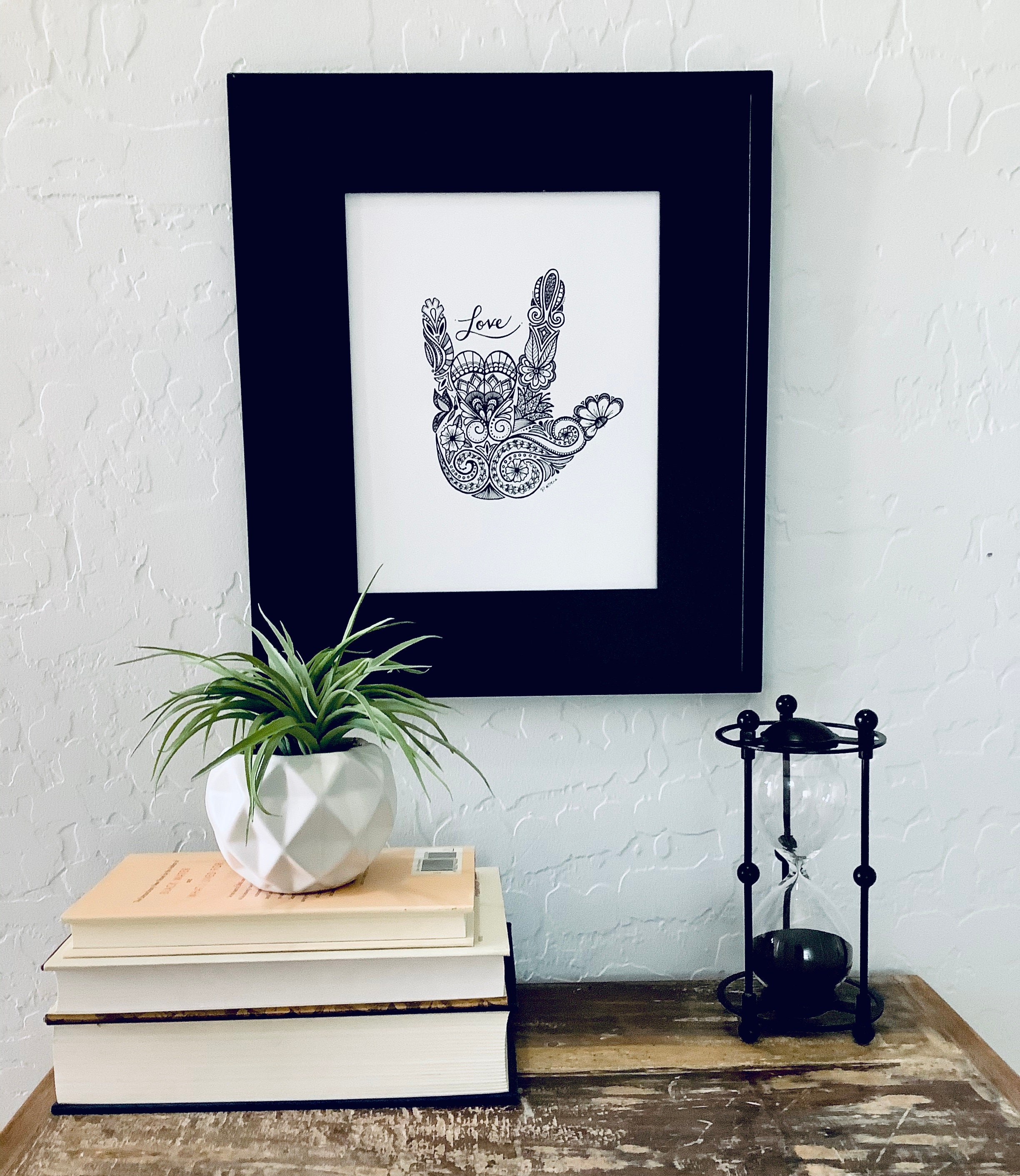 Sign Language, ASL, I Love You, Zentangle, Art, Drawings, Pen and Ink