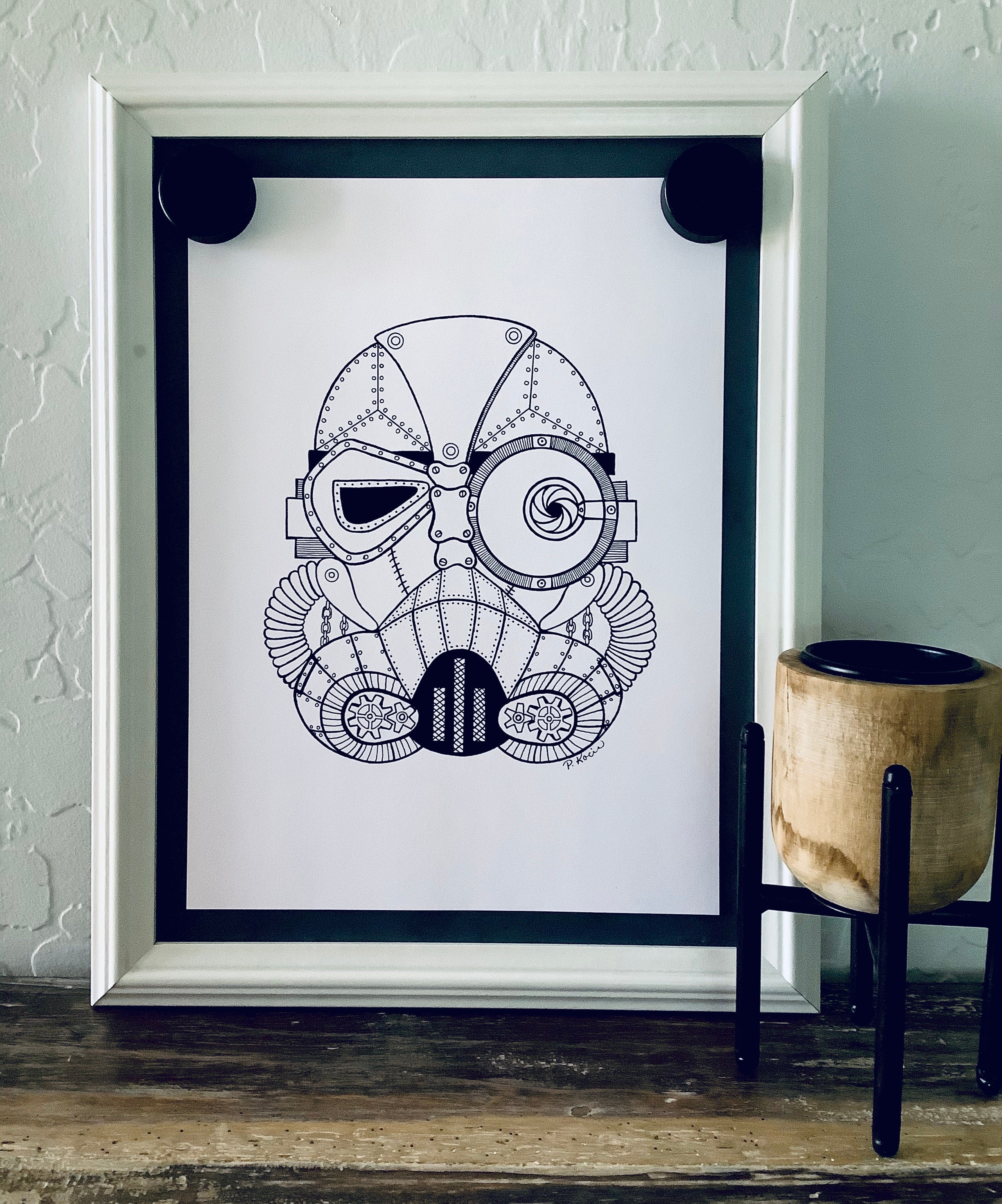 Steampunk a gicl\u00e9e print of my pen and ink drawing .