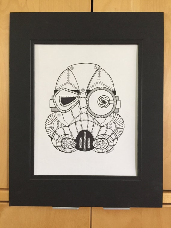 Steampunk a gicl\u00e9e print of my pen and ink drawing .