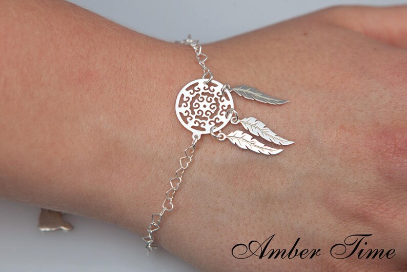 BS0002 Sterling Silver Ag 925 /& Dreamcatcher Bracelet