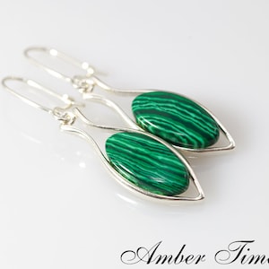 KK0010 Turquoise / Red Coral / Coral / Malachite Green Gem Fish-shaped Long Earrings & Sterling Silver 925