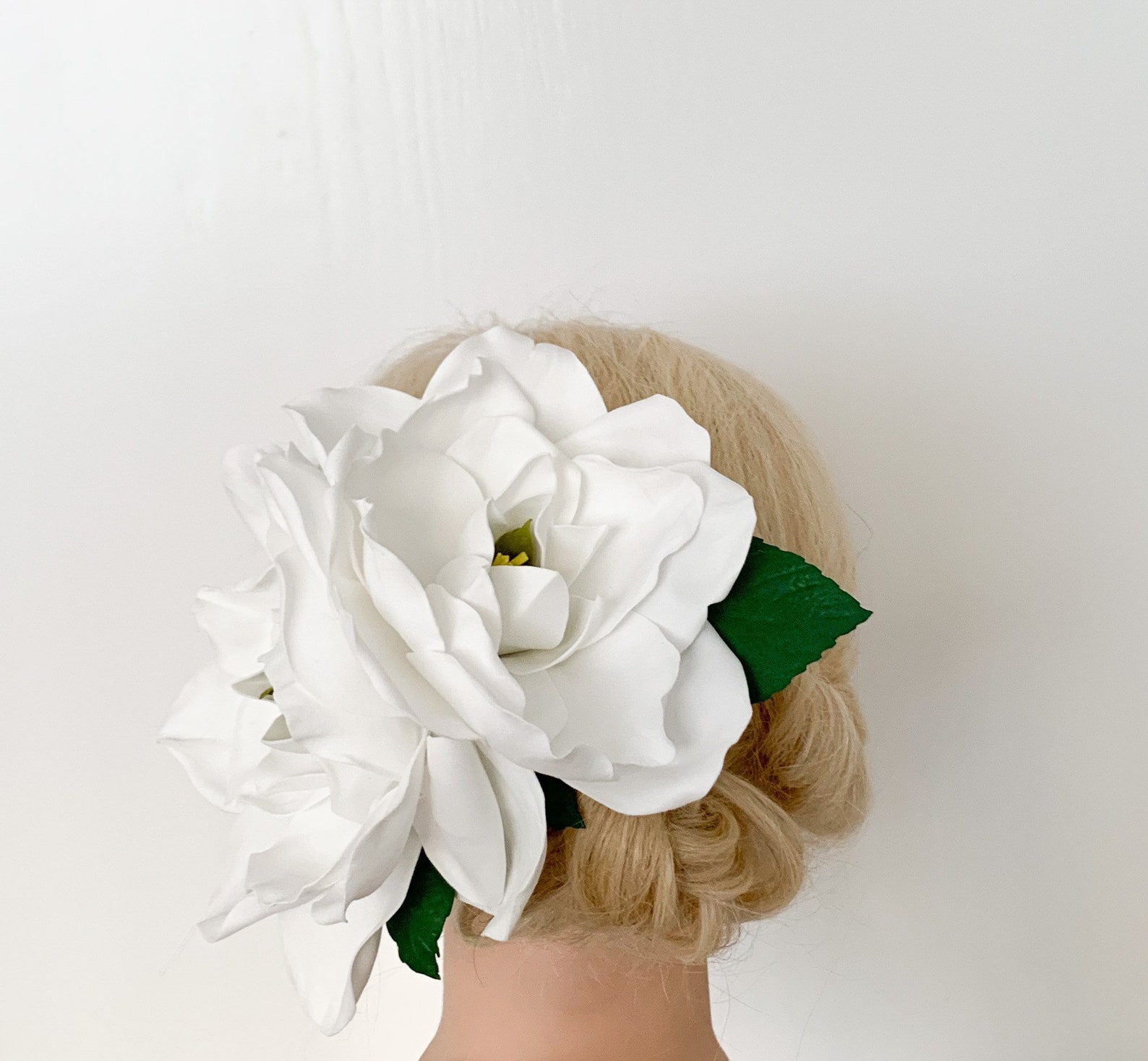 Large Flower Hair Gardenia Bridal Hair Clip Flower Wedding Etsy