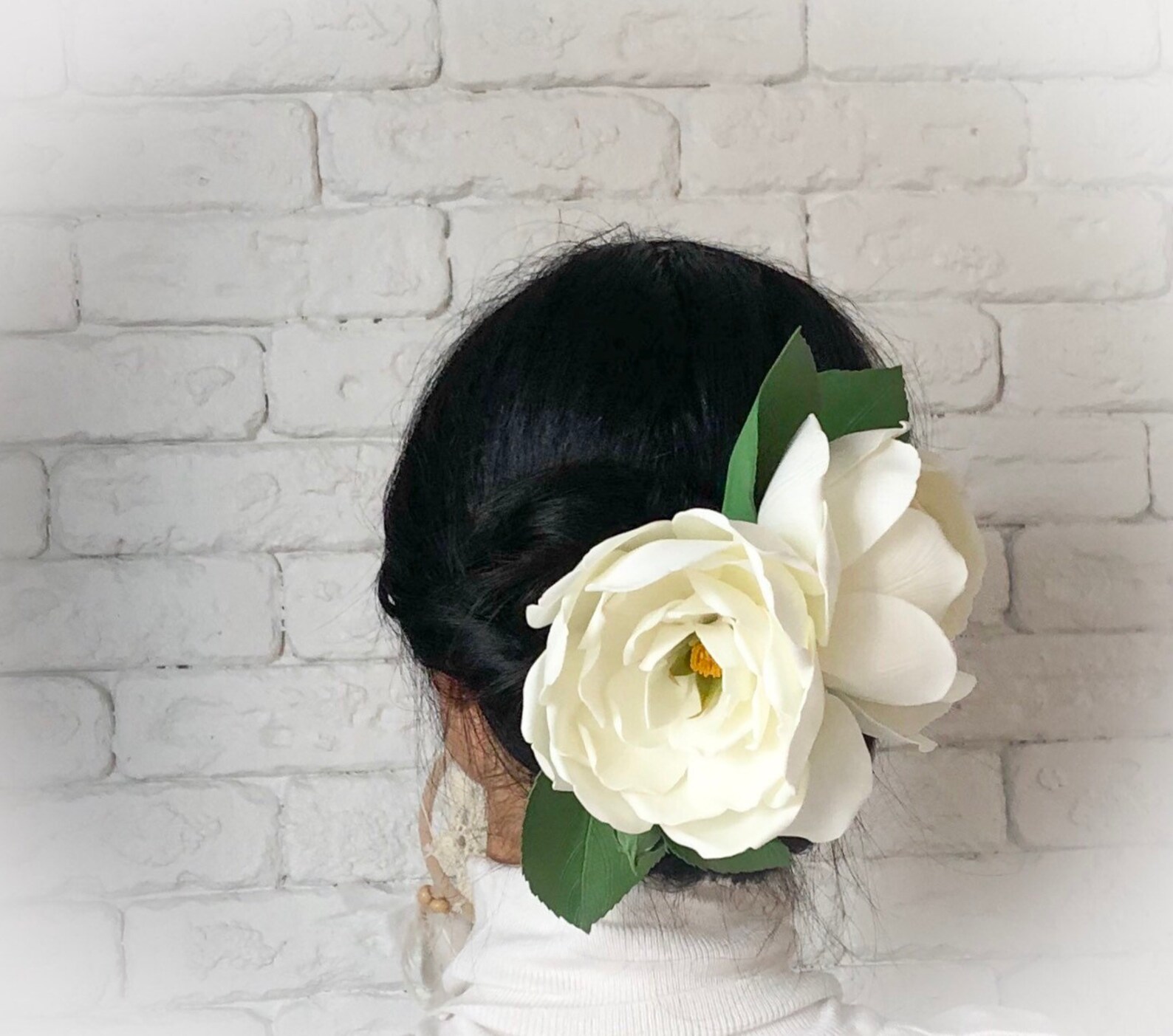 Large flower Hair Gardenia Bridal hair clip Flower wedding Etsy