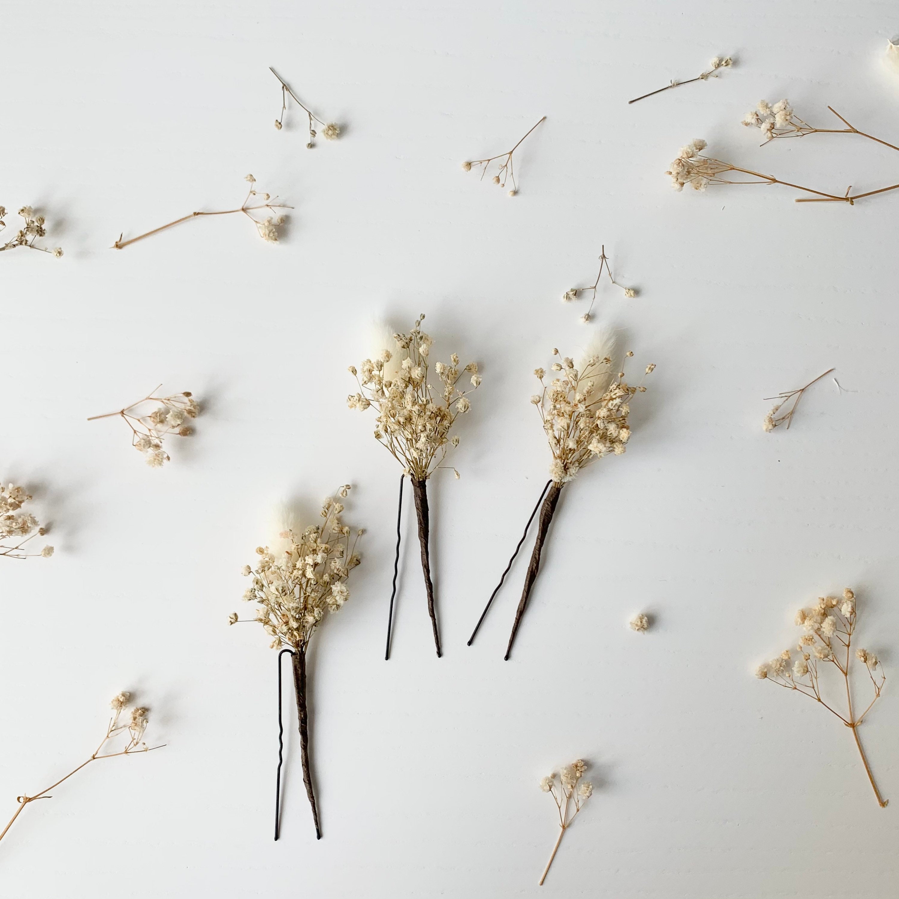 Babys breath hair pins Dried flower gypsophila hair piece Etsy