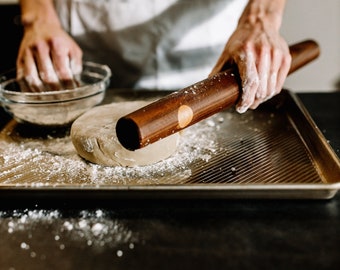 French Style Rolling Pin with Decorative Polka Dot Inlays