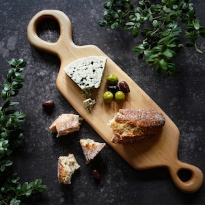 Hand Carved Wood Serving Board: Pennsylvania Walnut, Maple