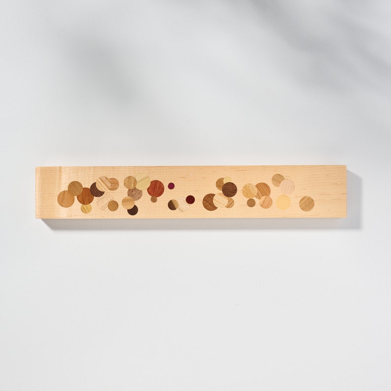 Multi Color Polka Dot Inlay Maple Wall Mounted Magnetic Knife Holder image 3