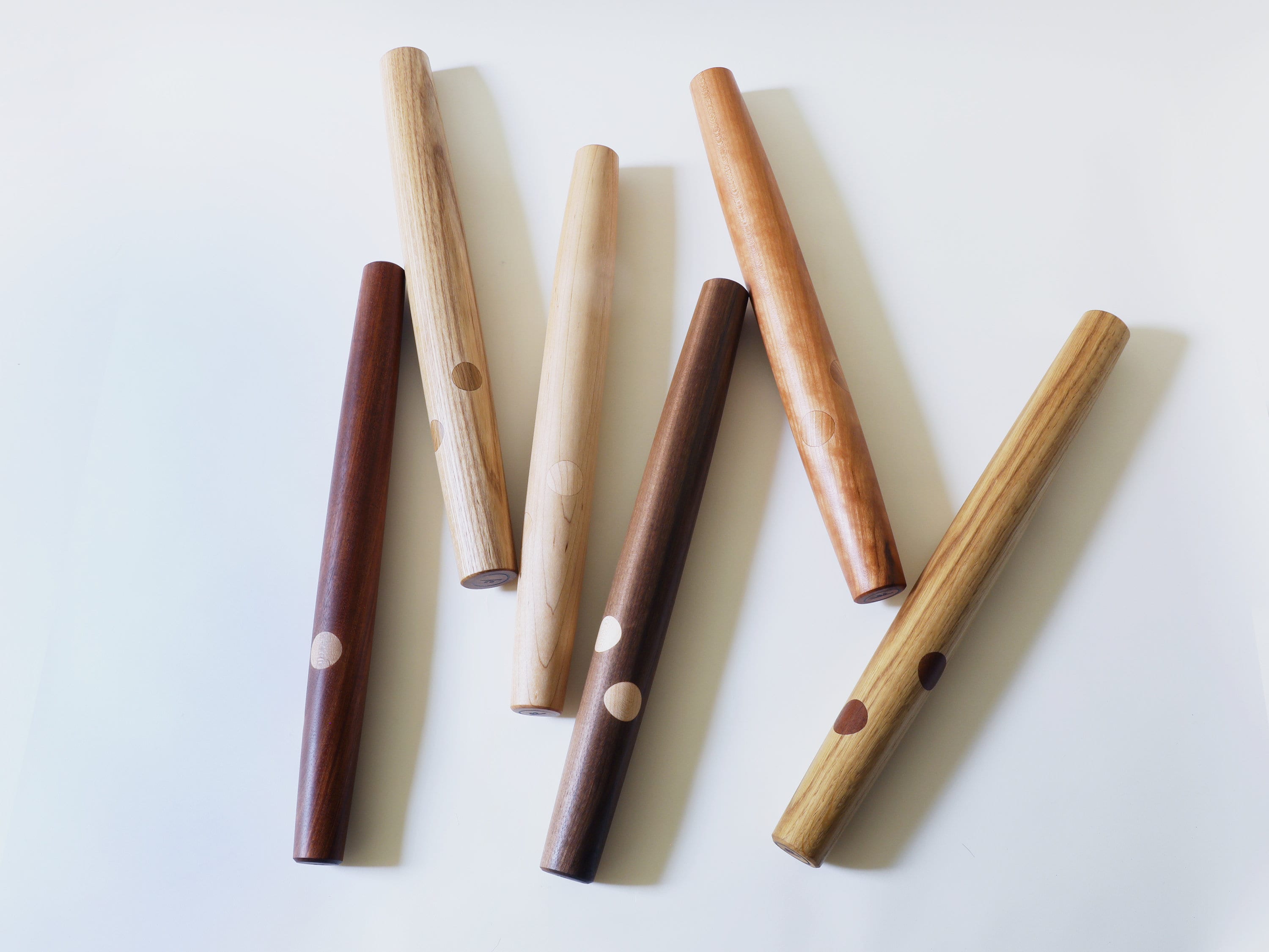 Français Style Rolling Pin avec Incrustations Décoratives à Pois