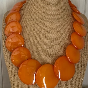 BIG BEAD NECKLACE, Mango Orange , Costume Jewellery, Statement Jewellery