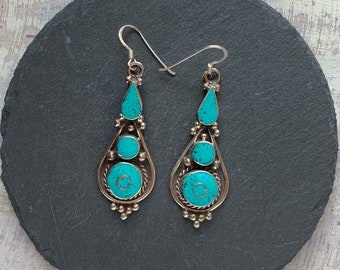 Traditional Nepalese Artisan Earrings, made in Nepal.