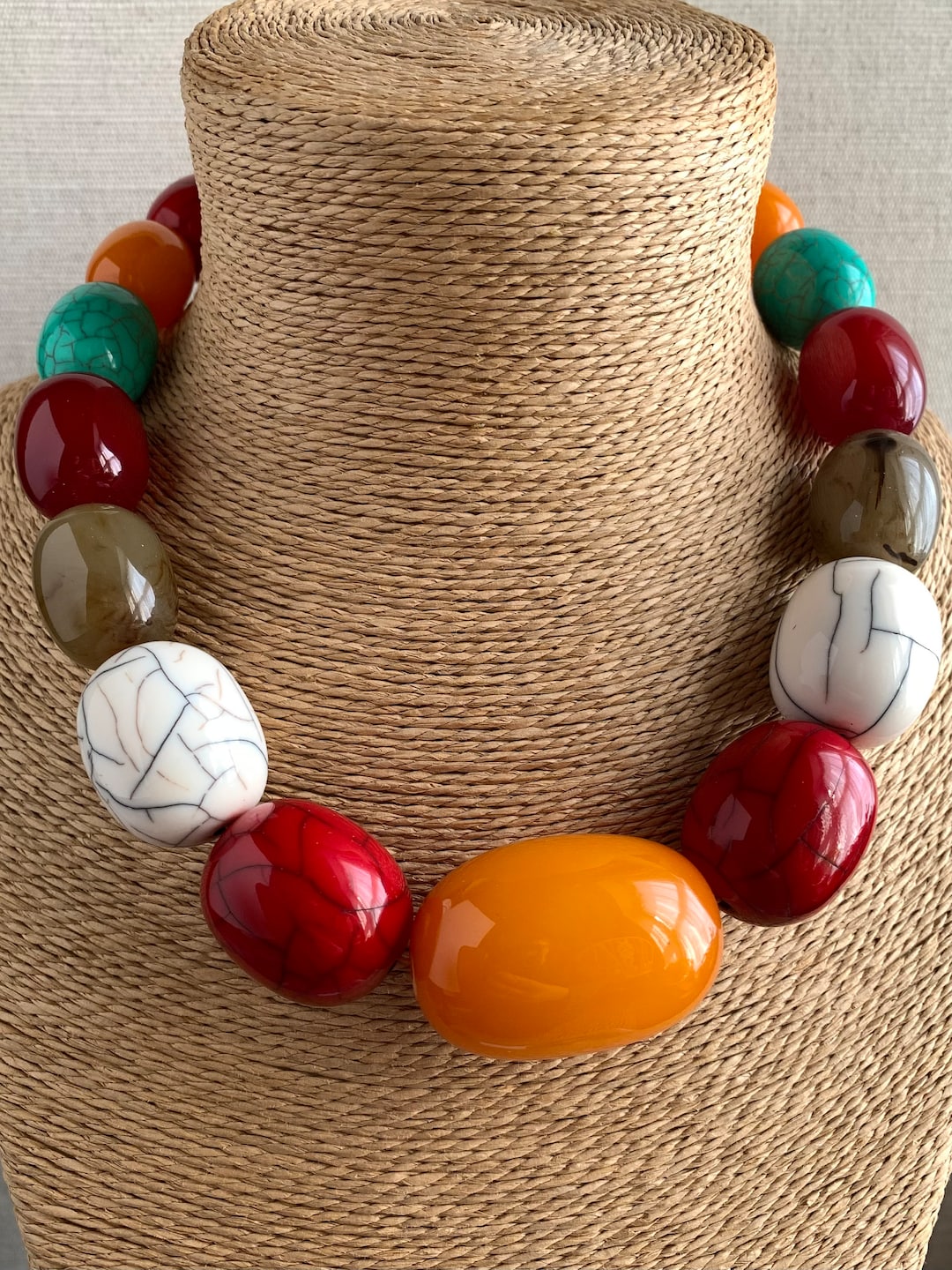 Iris Large Resin Bead Necklace in Multicolor main image 1