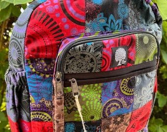 Patchwork RUCKSACK, BACKPACK. Handmade Cotton BAG. Boho, Ethnic Fairtrade Accessories