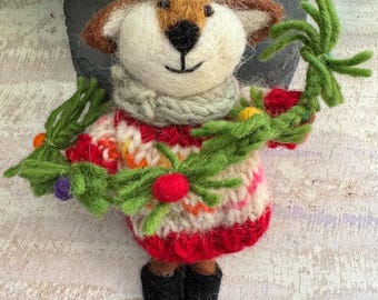Handgefertigte Filz Ornamente, Fuchs Weihnachtsdekoration, Dekoration, Filz Geschenk.