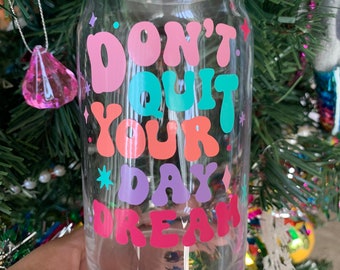 daydream libbey glass - 16 oz cup - beer can glass - maximalist decor