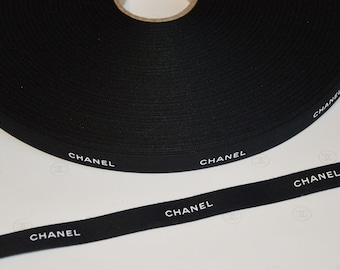Authentic Chanel black ribbon 1 meter for scrapbooking gift wrapping decoration handmade design jewelry paper design