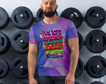Él me dio fuerza All-Over Print Camiseta deportiva para hombre