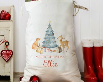 Forest Friends Personalised Christmas Sack