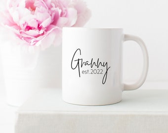 Grandparent Established Signature Mug Set - Pregnancy Announcement Mugs - Grandparents Gift