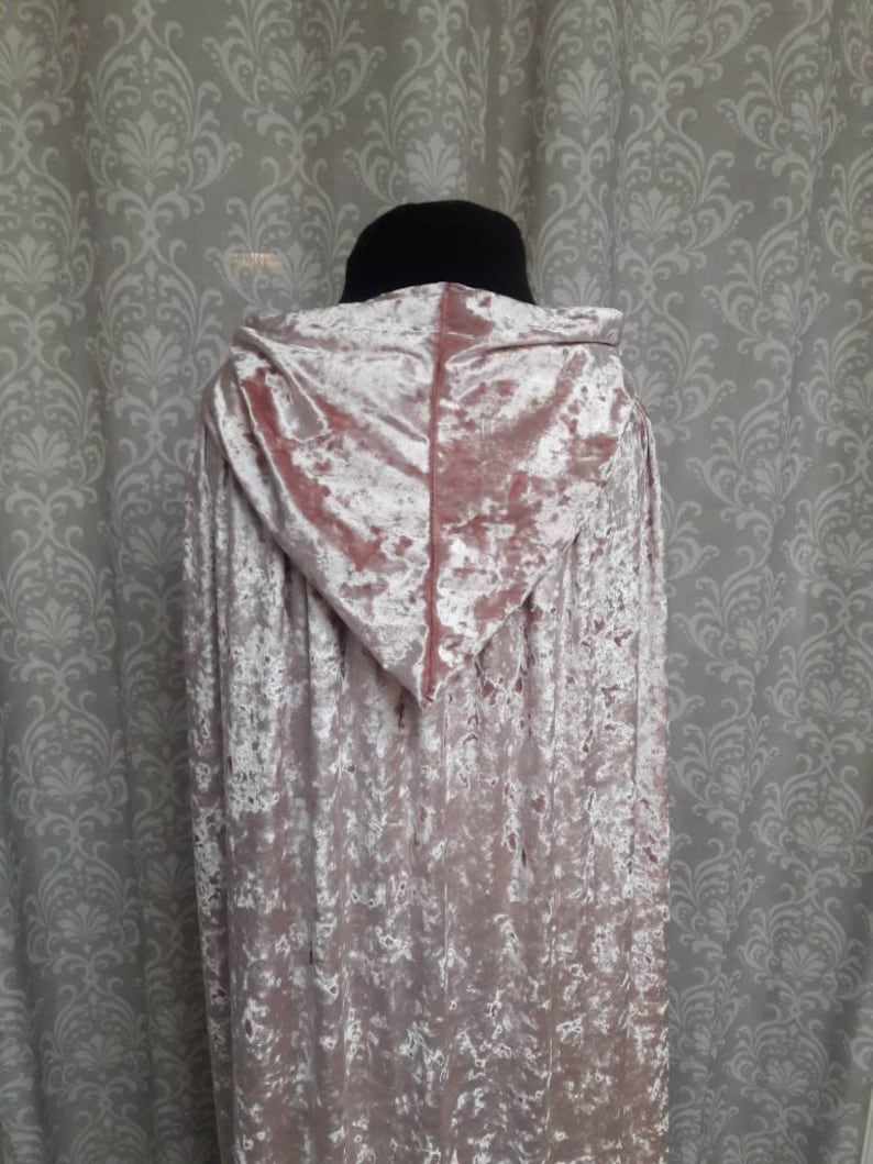pink-hooded-cloak-pink-cape-crushed-velvet-hooded-cloak-etsy