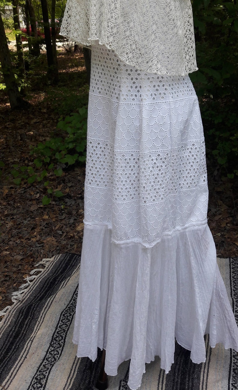 White Boho Beach Dress Casual Beach Wedding Dress White Eco Friendly Dress Hippie Wedding Dress
